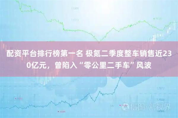 配资平台排行榜第一名 极氪二季度整车销售近230亿元，曾陷入“零公里二手车”风波